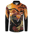 Dragonfly Aboriginal Australia Button Sweatshirt Indigenous Art