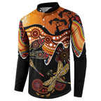 Dragonfly Aboriginal Australia Button Sweatshirt Indigenous Art