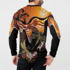 Dragonfly Aboriginal Australia Button Sweatshirt Indigenous Art