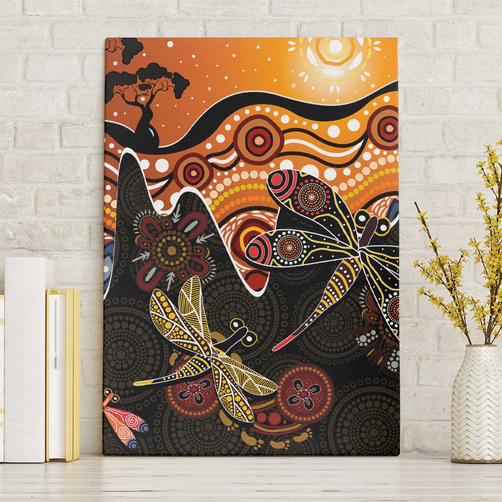 Dragonfly Aboriginal Australia Canvas Wall Art Indigenous Art