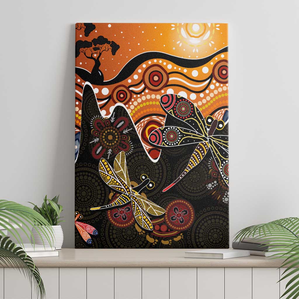 Dragonfly Aboriginal Australia Canvas Wall Art Indigenous Art