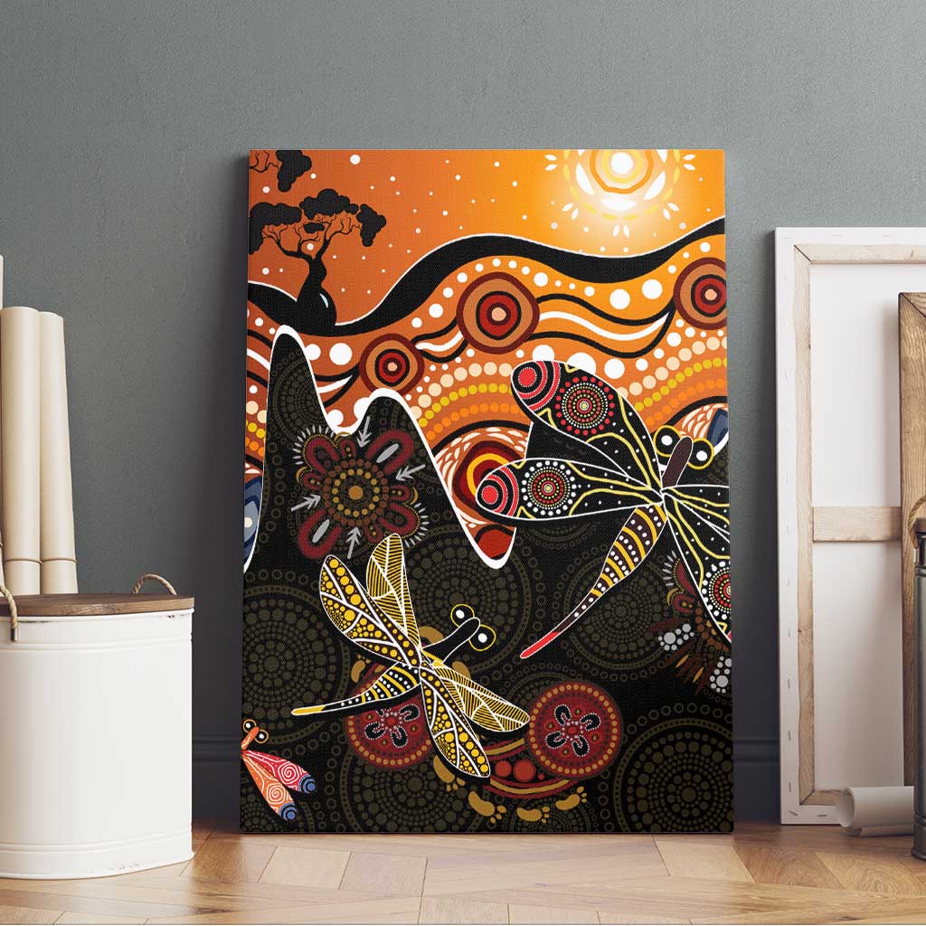 Dragonfly Aboriginal Australia Canvas Wall Art Indigenous Art