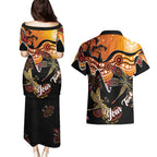 Dragonfly Aboriginal Australia Couples Matching Puletasi and Hawaiian Shirt Indigenous Art