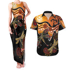 Dragonfly Aboriginal Australia Couples Matching Tank Maxi Dress and Hawaiian Shirt Indigenous Art
