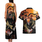 Dragonfly Aboriginal Australia Couples Matching Tank Maxi Dress and Hawaiian Shirt Indigenous Art