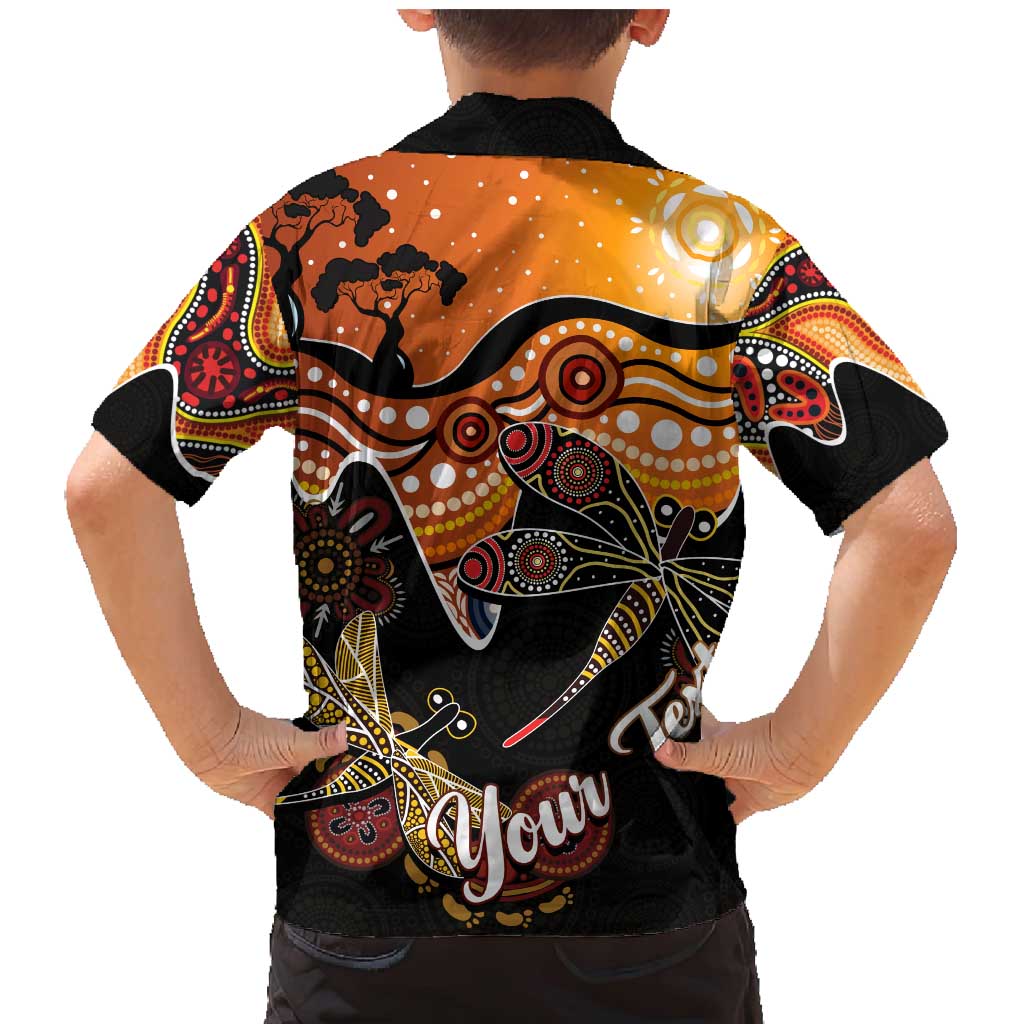Dragonfly Aboriginal Australia Family Matching Mermaid Dress and Hawaiian Shirt Indigenous Art