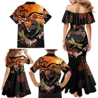 Dragonfly Aboriginal Australia Family Matching Mermaid Dress and Hawaiian Shirt Indigenous Art