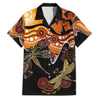 Dragonfly Aboriginal Australia Family Matching Mermaid Dress and Hawaiian Shirt Indigenous Art