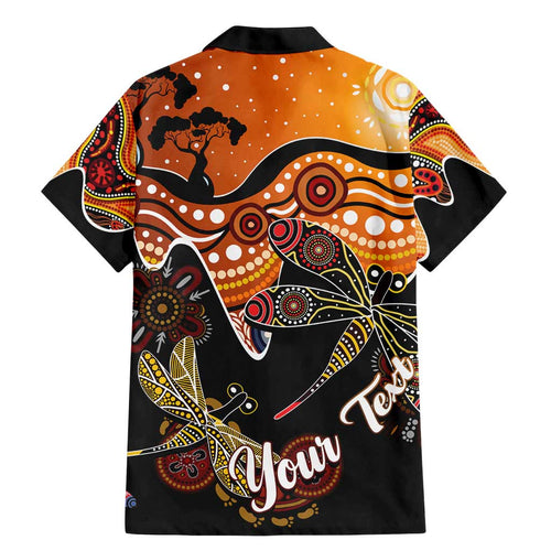 Dragonfly Aboriginal Australia Family Matching Mermaid Dress and Hawaiian Shirt Indigenous Art