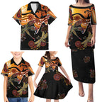 Dragonfly Aboriginal Australia Family Matching Puletasi and Hawaiian Shirt Indigenous Art