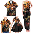 Dragonfly Aboriginal Australia Family Matching Tank Maxi Dress and Hawaiian Shirt Indigenous Art