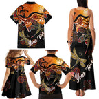 Dragonfly Aboriginal Australia Family Matching Tank Maxi Dress and Hawaiian Shirt Indigenous Art