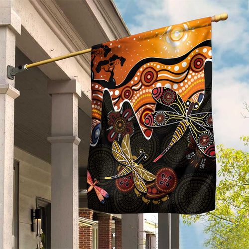Dragonfly Aboriginal Australia Garden Flag Indigenous Art