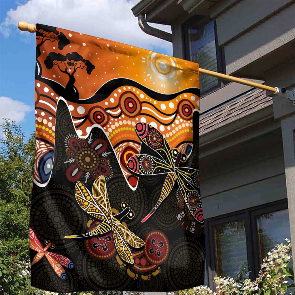 Dragonfly Aboriginal Australia Garden Flag Indigenous Art