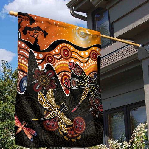 Dragonfly Aboriginal Australia Garden Flag Indigenous Art