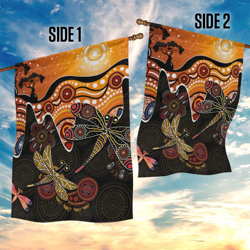 Dragonfly Aboriginal Australia Garden Flag Indigenous Art