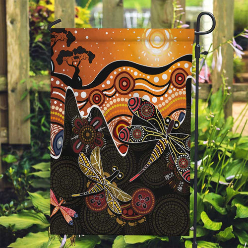 Dragonfly Aboriginal Australia Garden Flag Indigenous Art