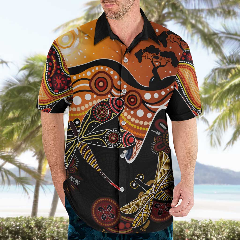 Dragonfly Aboriginal Australia Hawaiian Shirt Indigenous Art