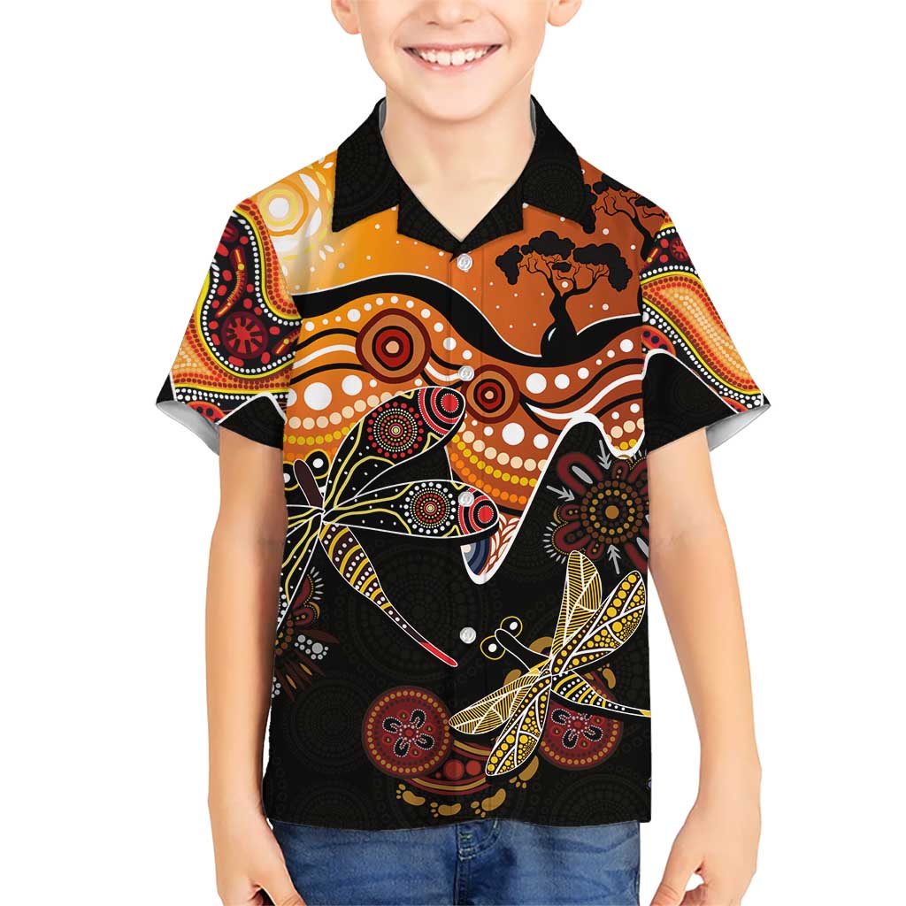 Dragonfly Aboriginal Australia Hawaiian Shirt Indigenous Art