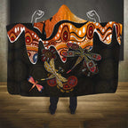 Dragonfly Aboriginal Australia Hooded Blanket Indigenous Art