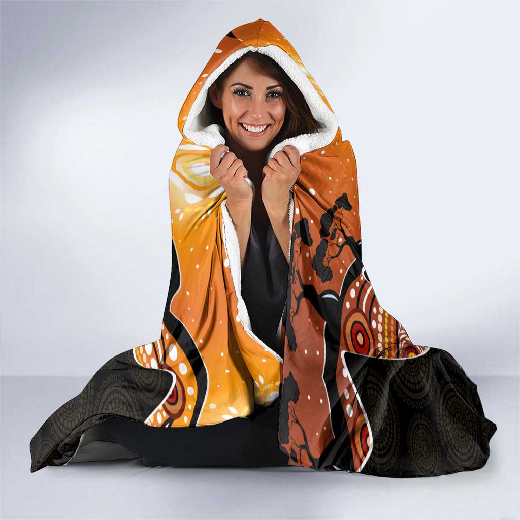 Dragonfly Aboriginal Australia Hooded Blanket Indigenous Art