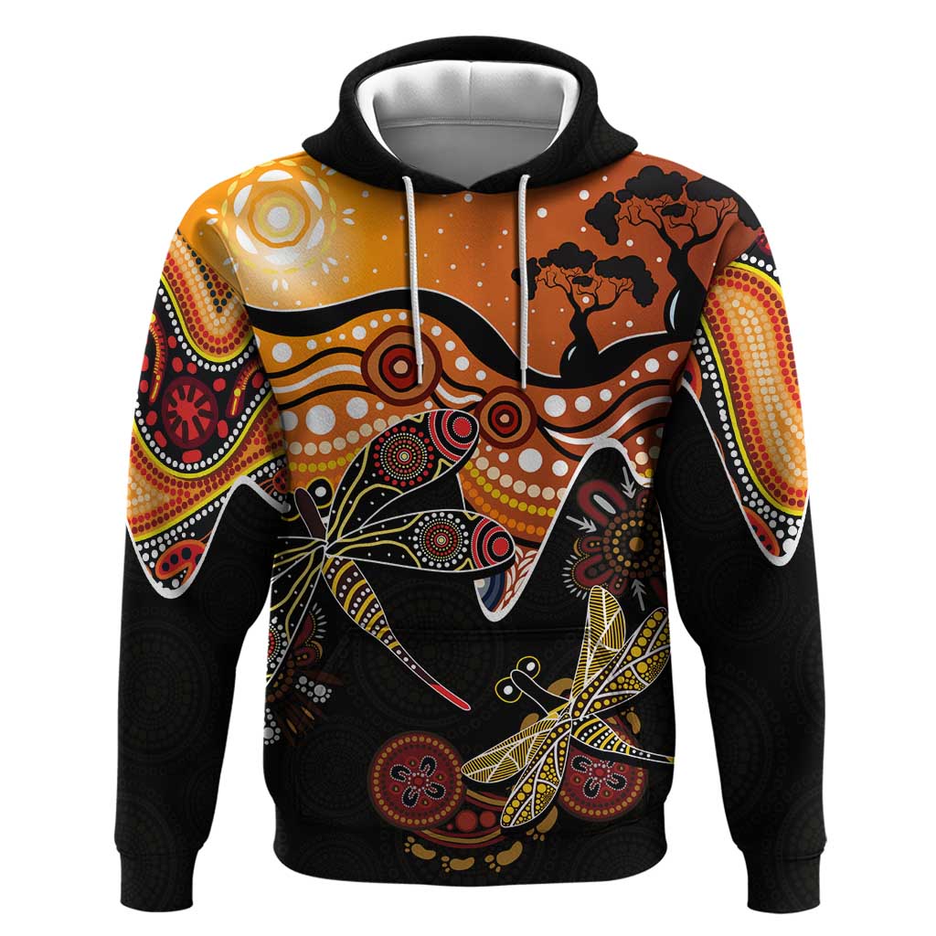 Dragonfly Aboriginal Australia Hoodie Indigenous Art