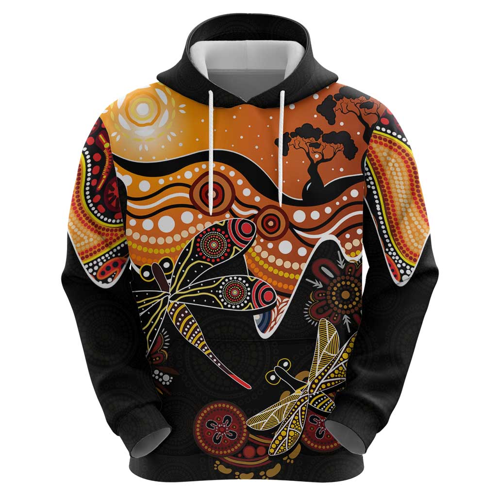 Dragonfly Aboriginal Australia Hoodie Indigenous Art