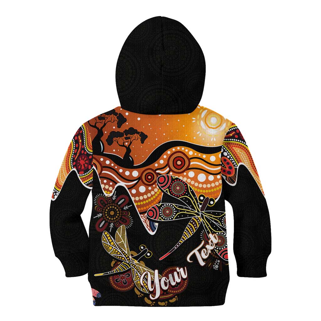 Dragonfly Aboriginal Australia Kid Hoodie Indigenous Art