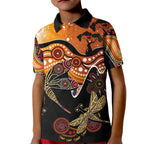 Dragonfly Aboriginal Australia Kid Polo Shirt Indigenous Art
