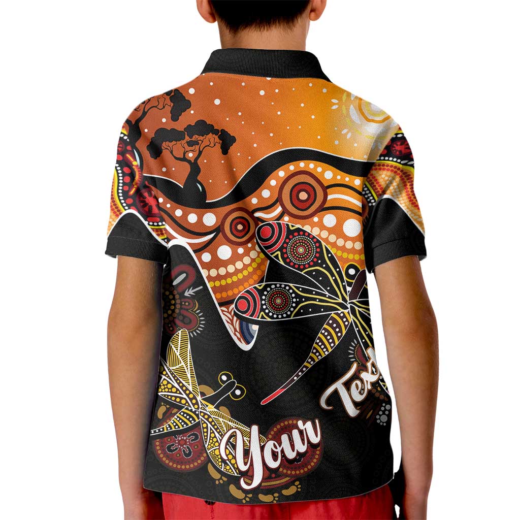 Dragonfly Aboriginal Australia Kid Polo Shirt Indigenous Art