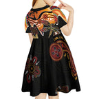 Dragonfly Aboriginal Australia Kid Short Sleeve Dress Indigenous Art