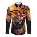 Dragonfly Aboriginal Australia Long Sleeve Button Shirt Indigenous Art