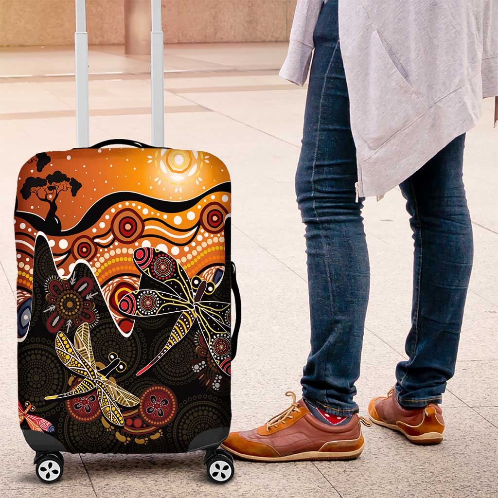 Dragonfly Aboriginal Australia Luggage Cover Indigenous Art