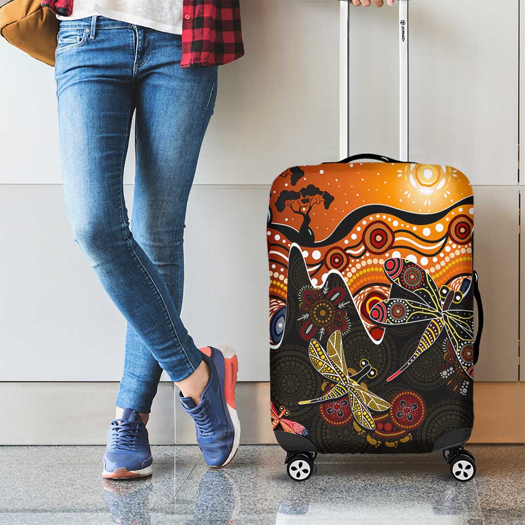 Dragonfly Aboriginal Australia Luggage Cover Indigenous Art