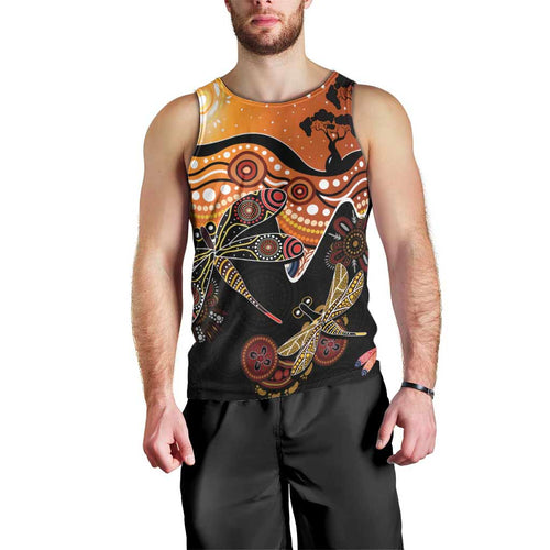 Dragonfly Aboriginal Australia Men Tank Top Indigenous Art