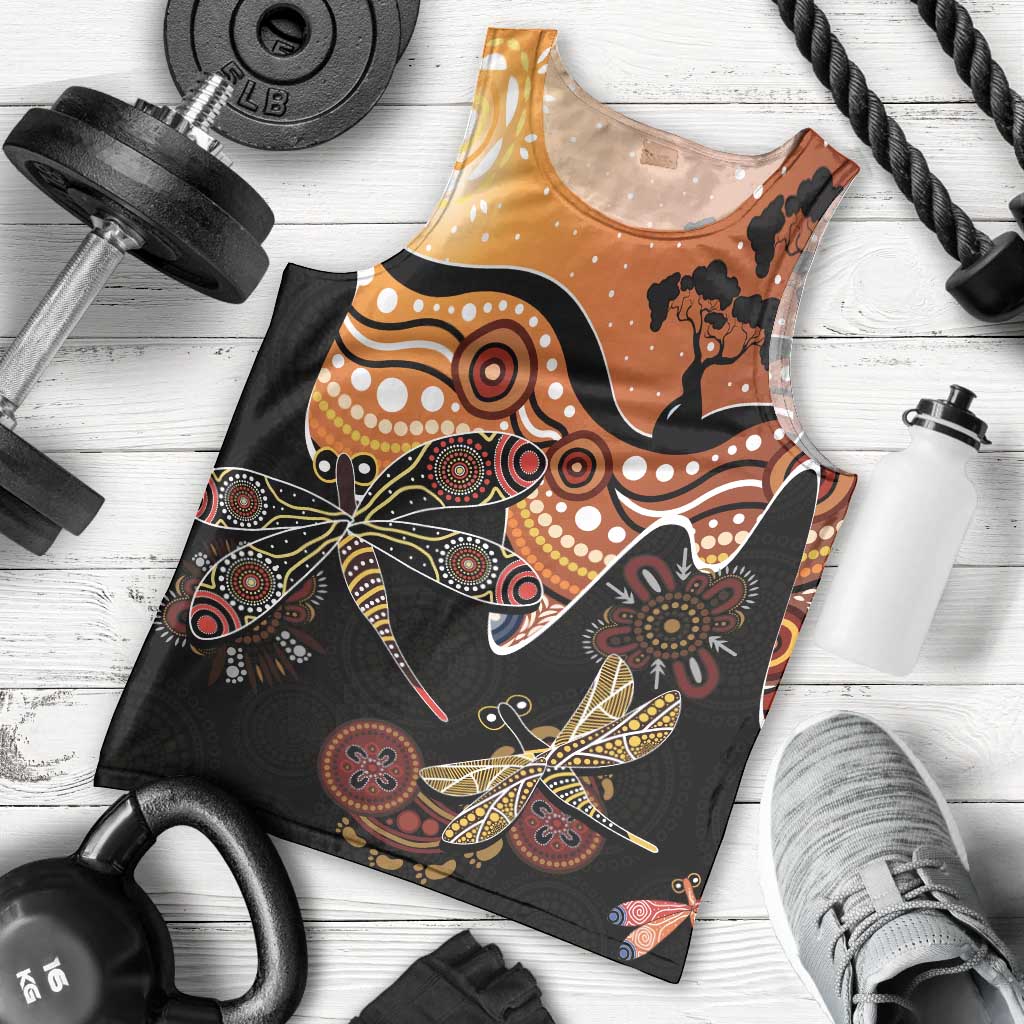 Dragonfly Aboriginal Australia Men Tank Top Indigenous Art