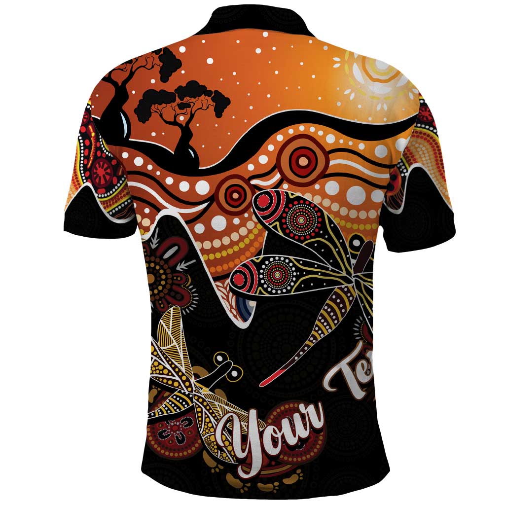 Dragonfly Aboriginal Australia Polo Shirt Indigenous Art