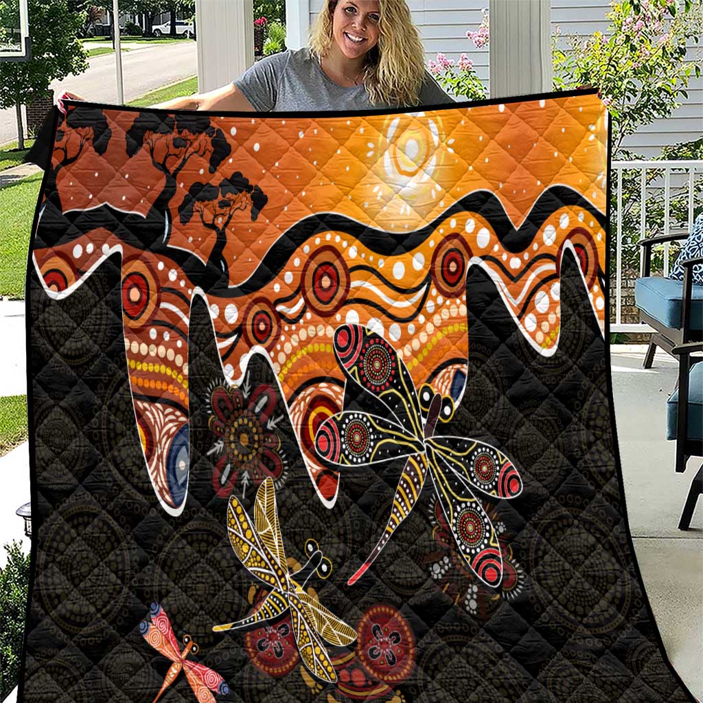 Dragonfly Aboriginal Australia Quilt Indigenous Art