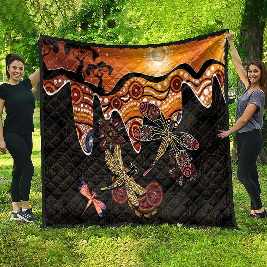 Dragonfly Aboriginal Australia Quilt Indigenous Art