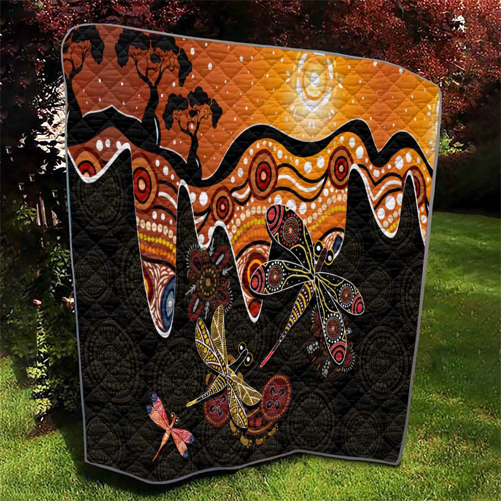 Dragonfly Aboriginal Australia Quilt Indigenous Art