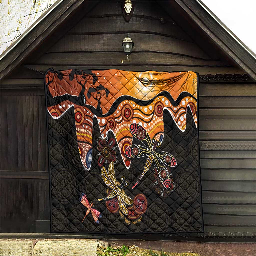 Dragonfly Aboriginal Australia Quilt Indigenous Art