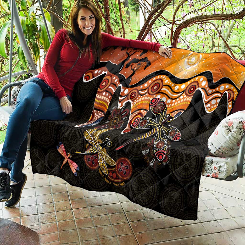 Dragonfly Aboriginal Australia Quilt Indigenous Art
