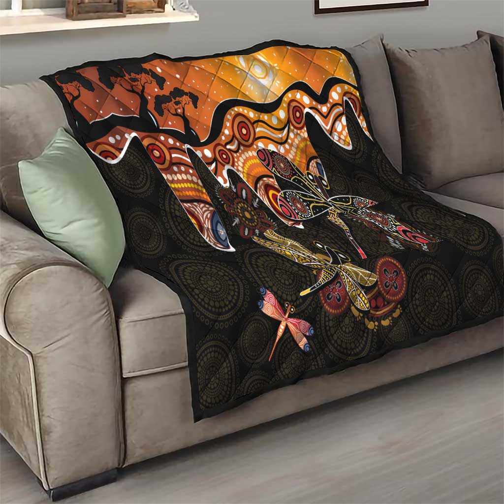 Dragonfly Aboriginal Australia Quilt Indigenous Art