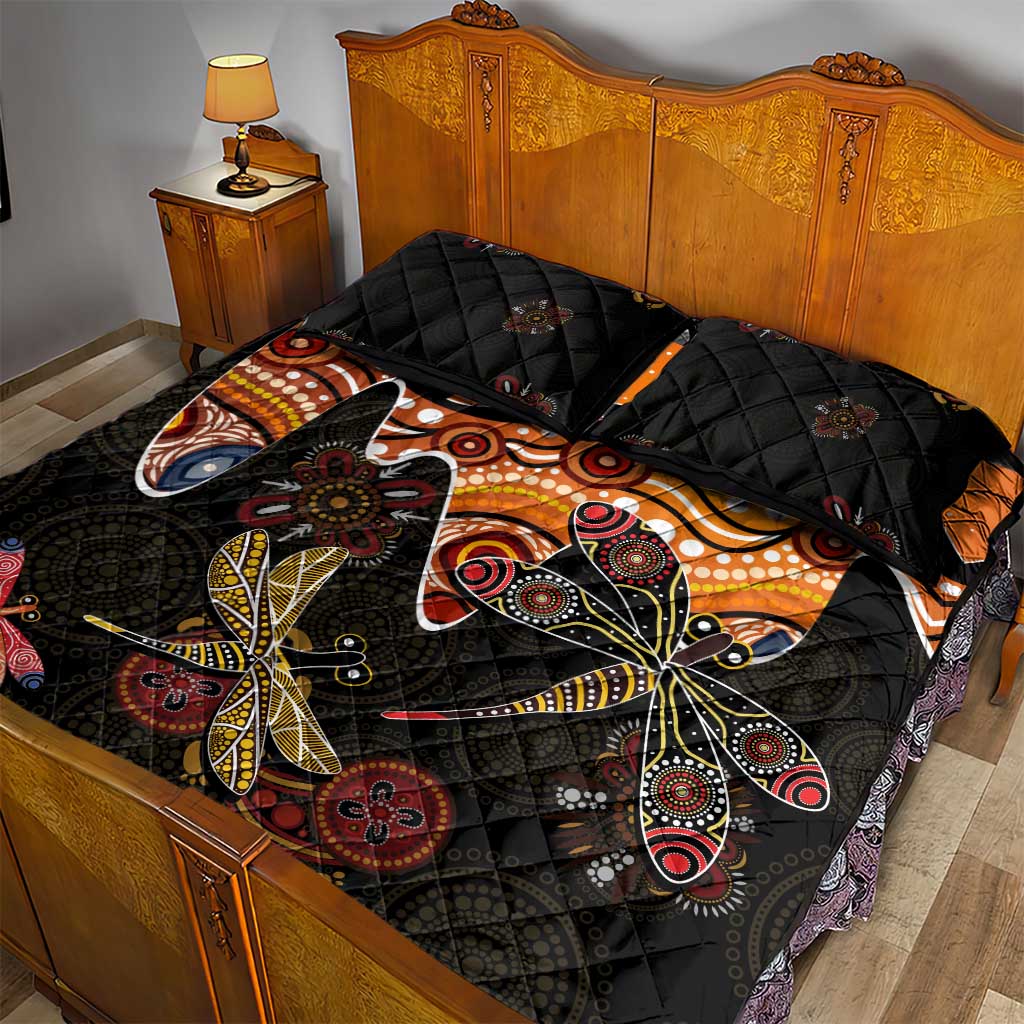 Dragonfly Aboriginal Australia Quilt Bed Set Indigenous Art