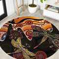 Dragonfly Aboriginal Australia Round Carpet Indigenous Art