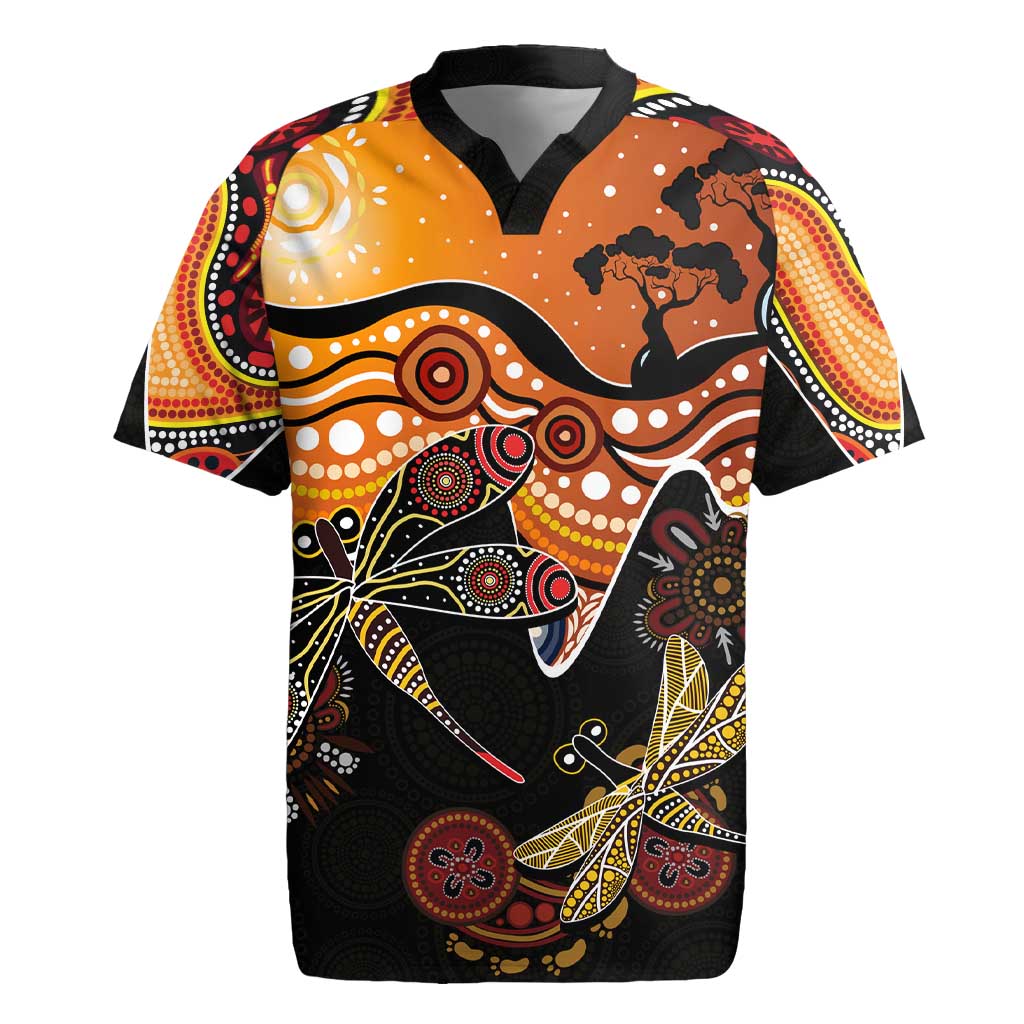 Dragonfly Aboriginal Australia Rugby Jersey Indigenous Art
