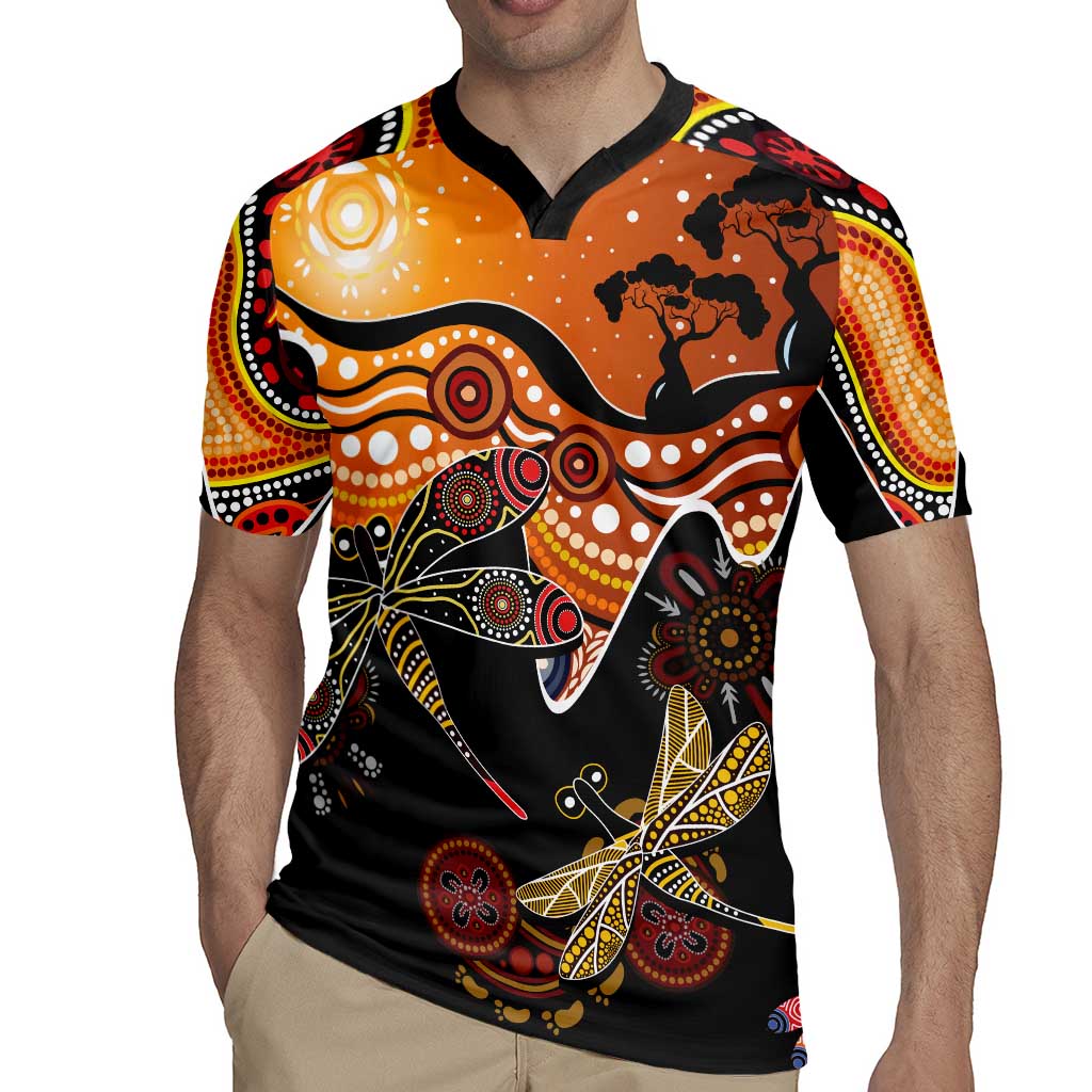 Dragonfly Aboriginal Australia Rugby Jersey Indigenous Art