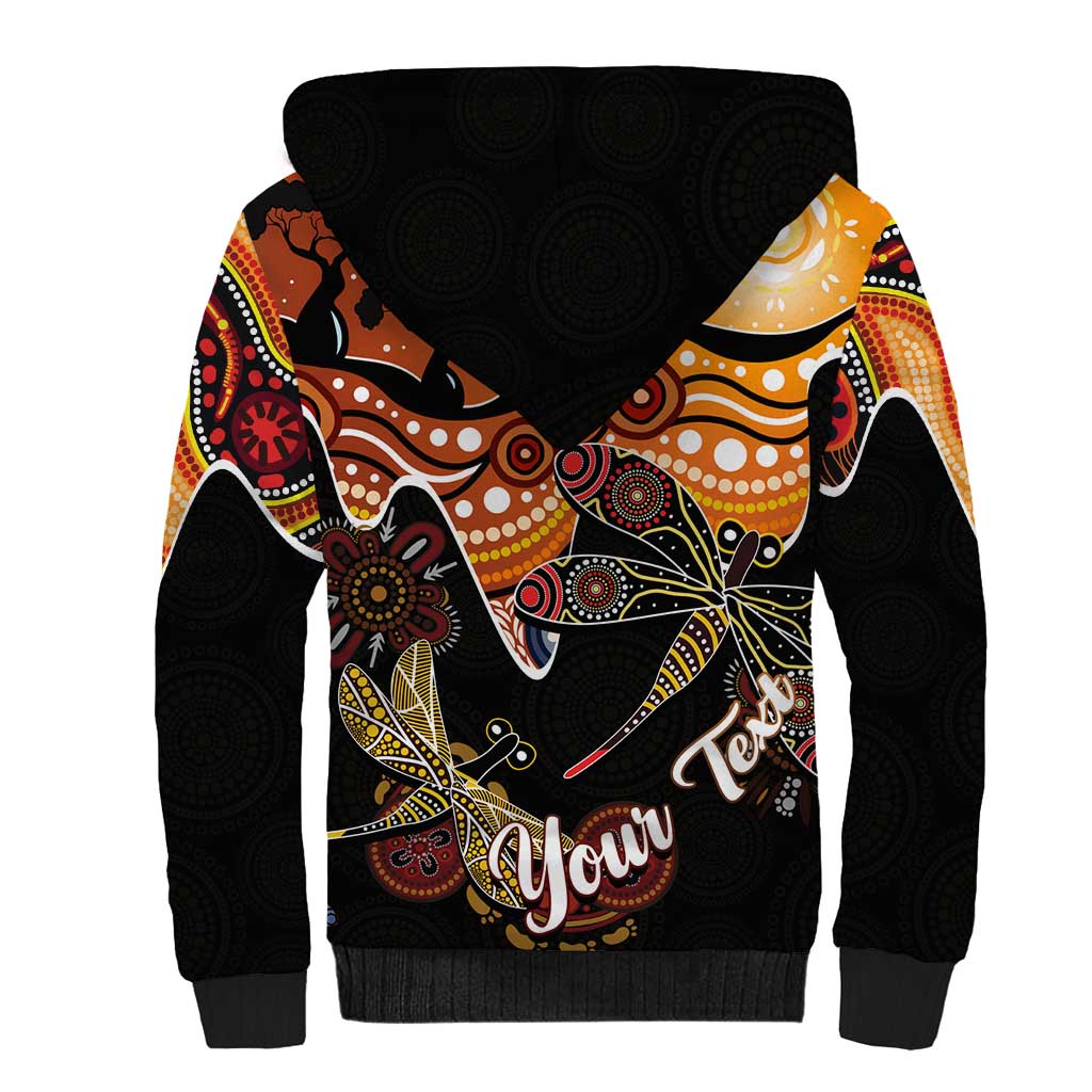 Dragonfly Aboriginal Australia Sherpa Hoodie Indigenous Art