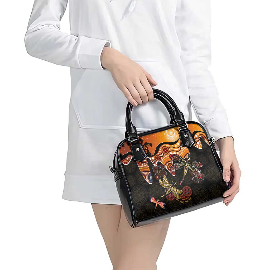 Dragonfly Aboriginal Australia Shoulder Handbag Indigenous Art