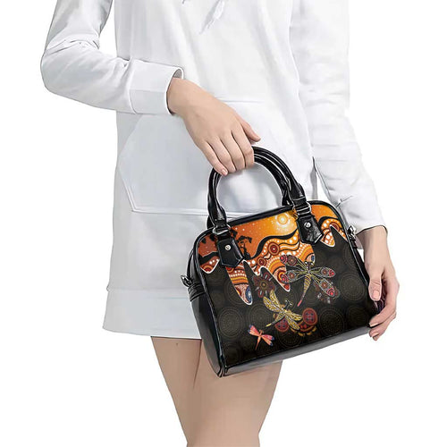 Dragonfly Aboriginal Australia Shoulder Handbag Indigenous Art
